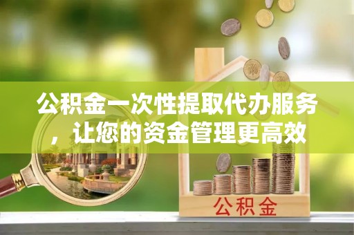 新邵公积金一次性提取代办服务，让您的资金管理更高效