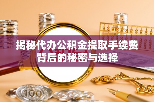 新邵揭秘代办公积金提取手续费背后的秘密与选择