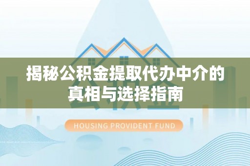 新邵揭秘公积金提取代办中介的真相与选择指南