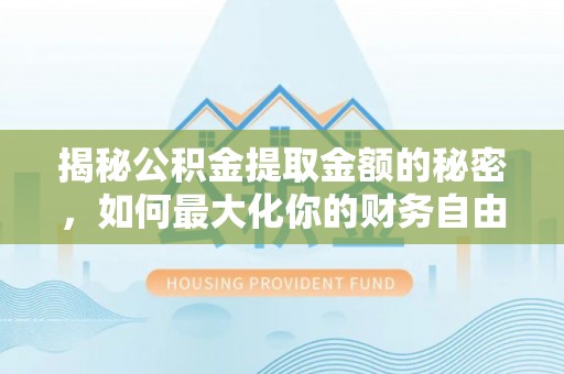 新邵揭秘公积金提取金额的秘密，如何最大化你的财务自由