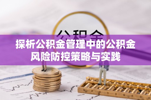 新邵探析公积金管理中的公积金风险防控策略与实践
