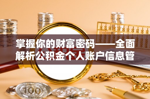 新邵掌握你的财富密码——全面解析公积金个人账户信息管理与优化