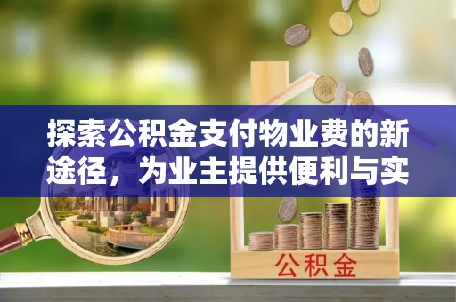 新邵探索公积金支付物业费的新途径，为业主提供便利与实惠