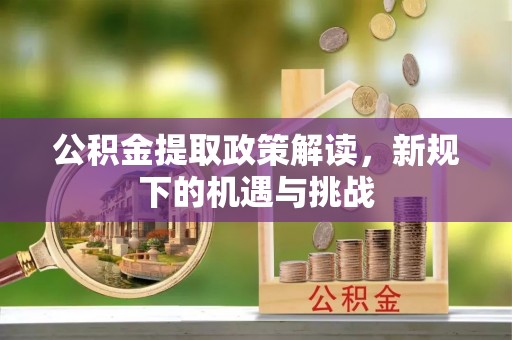 新邵公积金提取政策解读，新规下的机遇与挑战