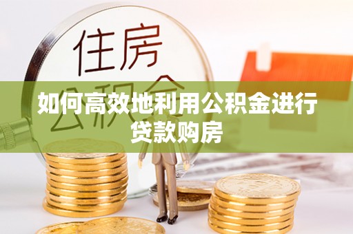 新邵如何高效地利用公积金进行贷款购房