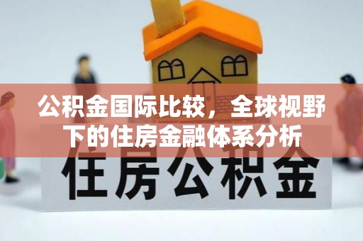 新邵公积金国际比较，全球视野下的住房金融体系分析